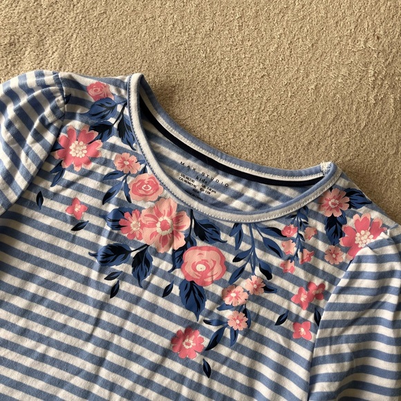 Max Studio Kids Striped Long Sleeve Top Girl’s 7/8 - Picture 4 of 7